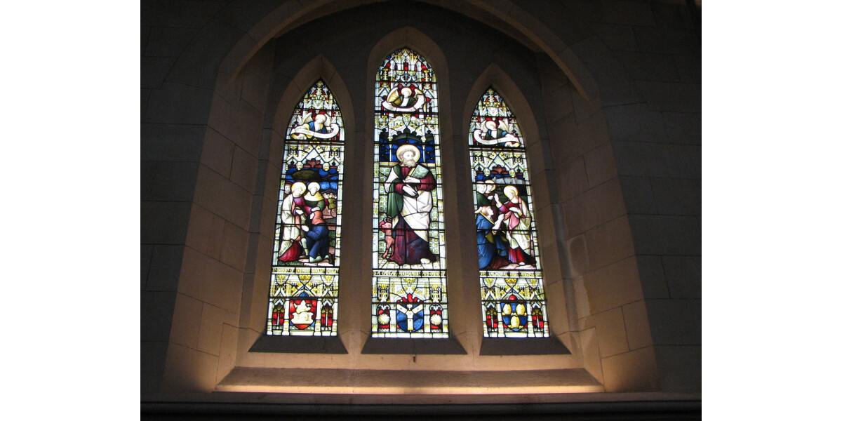 Stained glass window in ChristChurch Cathedral discoverywall.nz