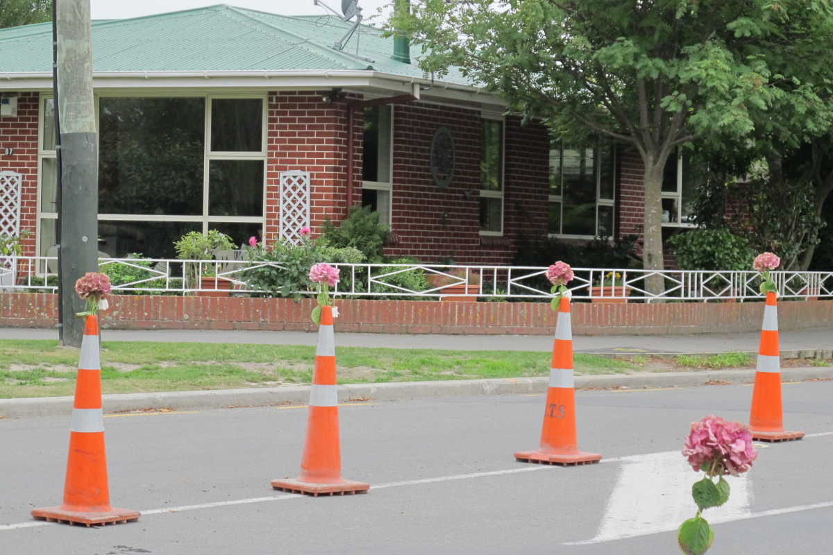 Roadcone tributes on McBratney's Road | discoverywall.nz