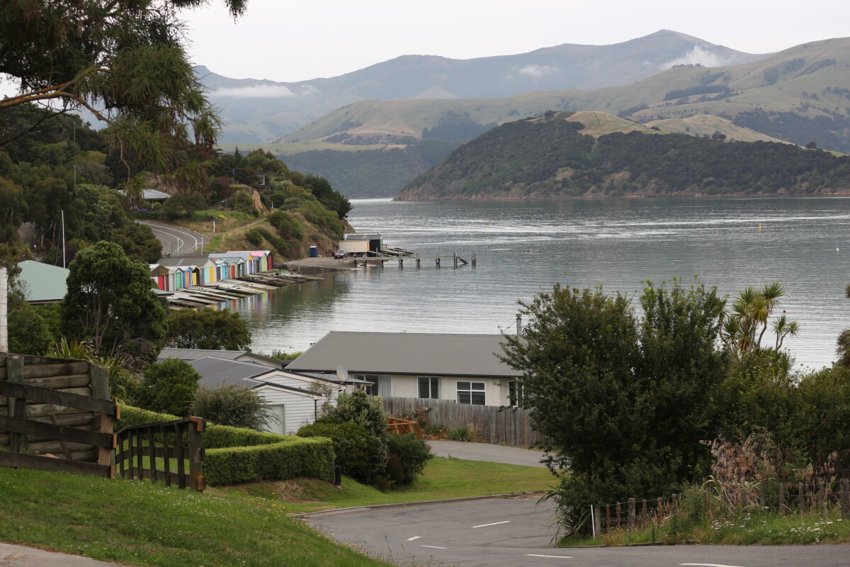 Colourful boat sheds of Duvauchelle