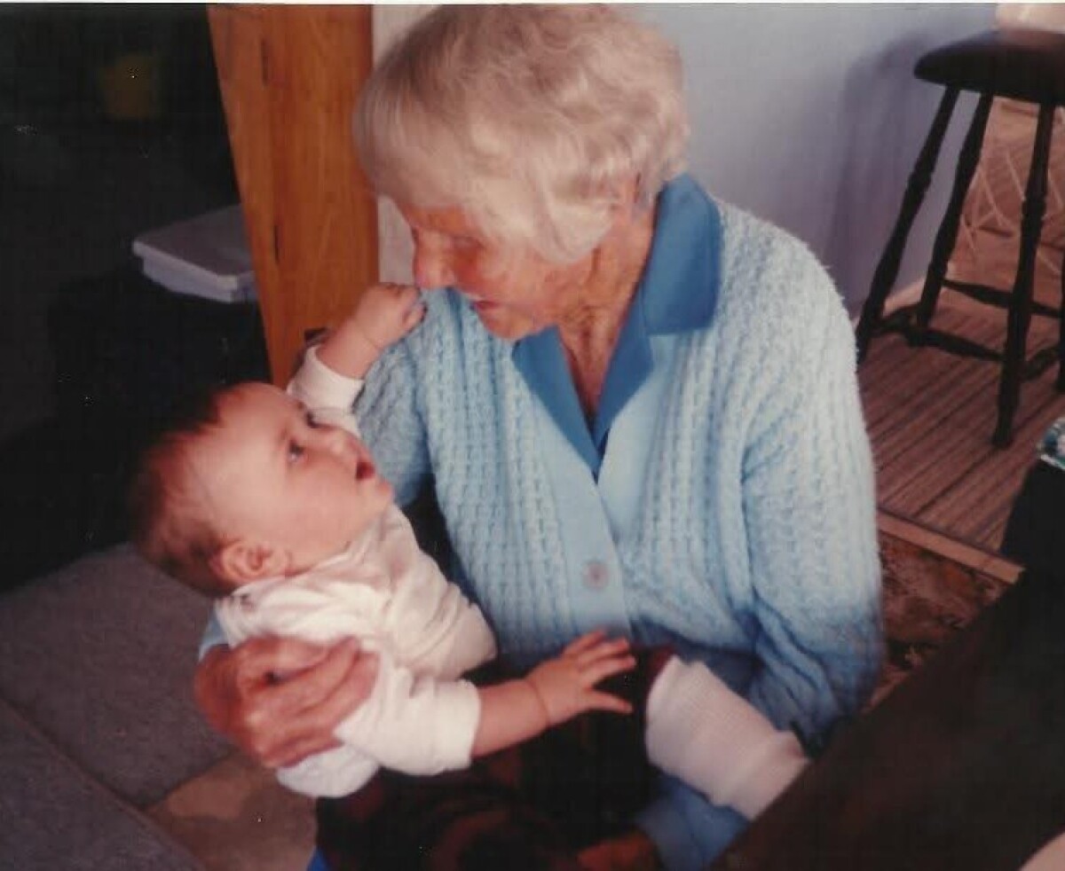 Sarah Scott holding her great-great-granddaughter, Tayla
