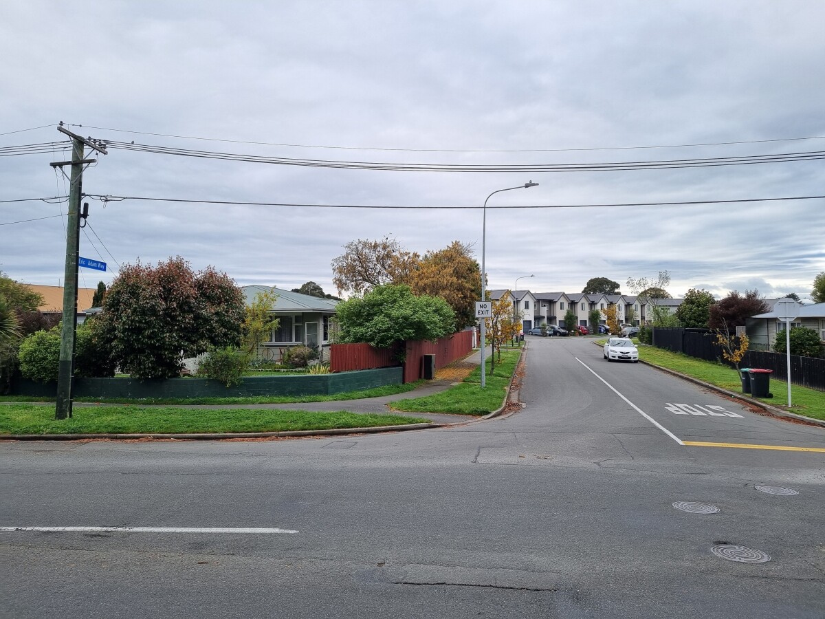 Entrance to Eric Adam Way, Linwood
