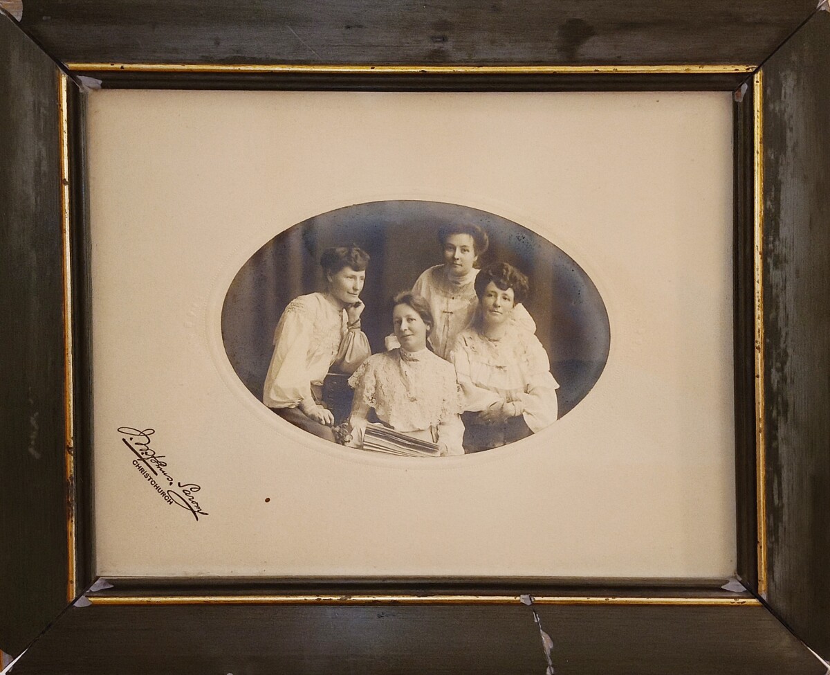 Ada Wells and her family with the Women's Suffrage Petition
