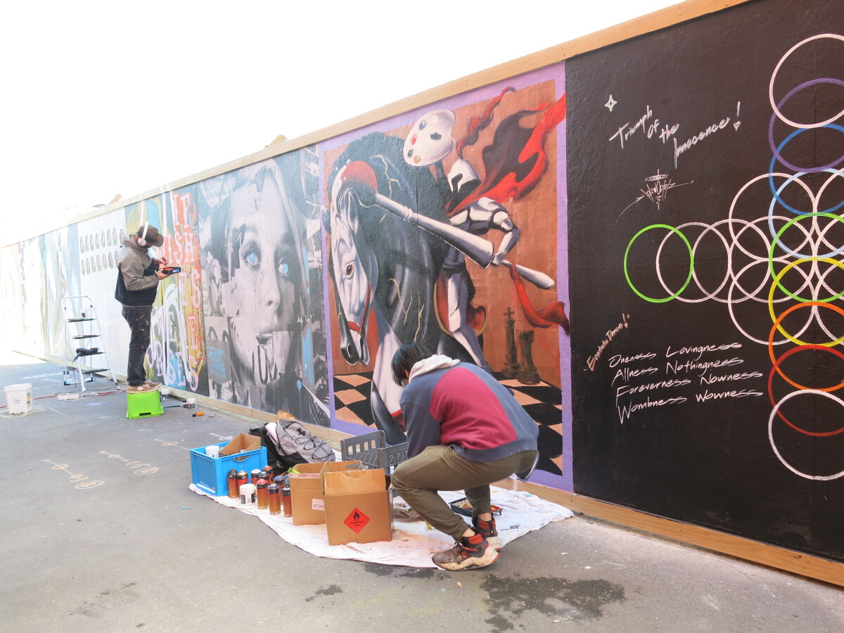 Artist at work - Flare Street Art Festival