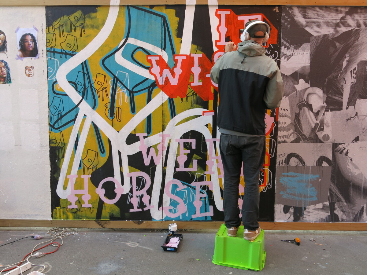 Artist at work - Flare Street Art Festival