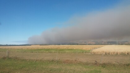 Smoke plumes from the 2017 Port Hills fires
