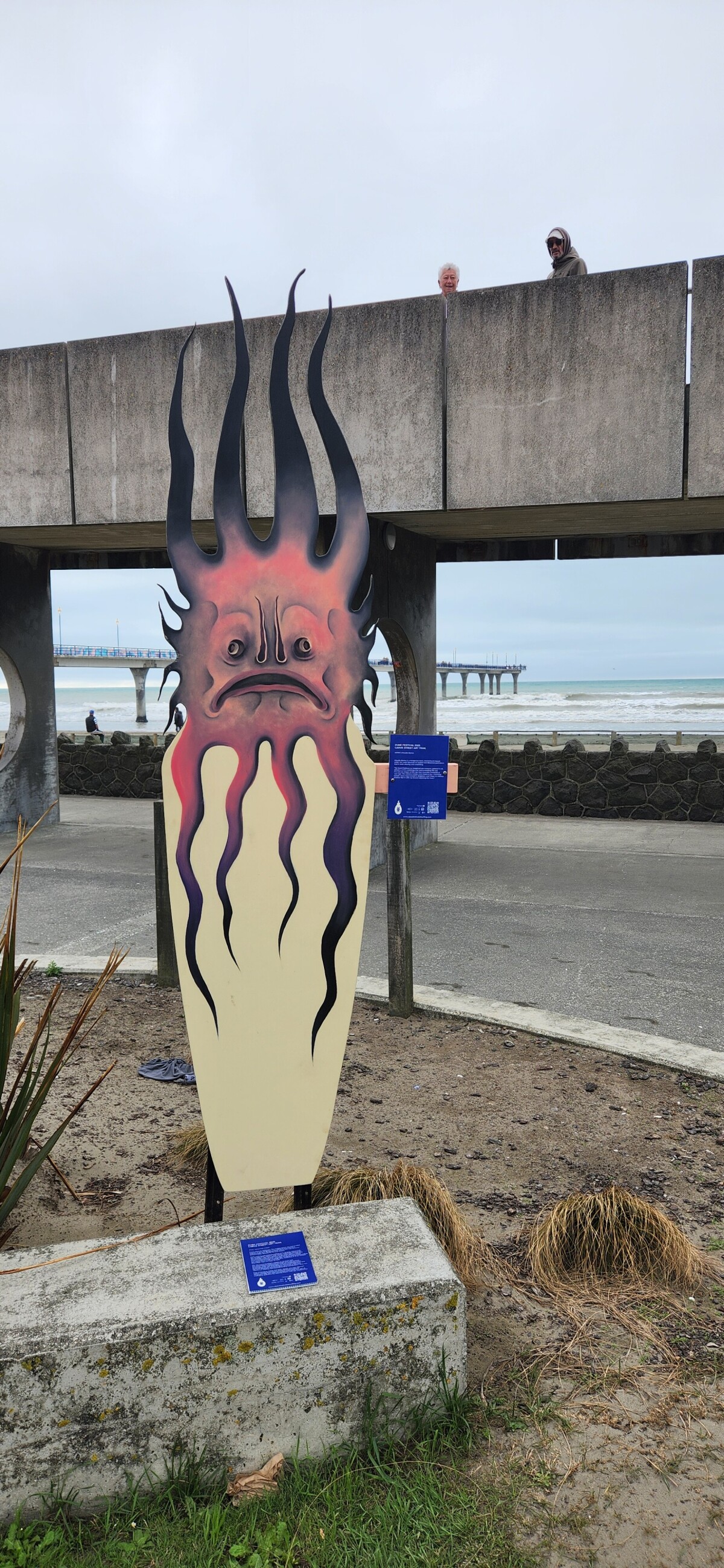 Painted surfboard artwork in New Brighton