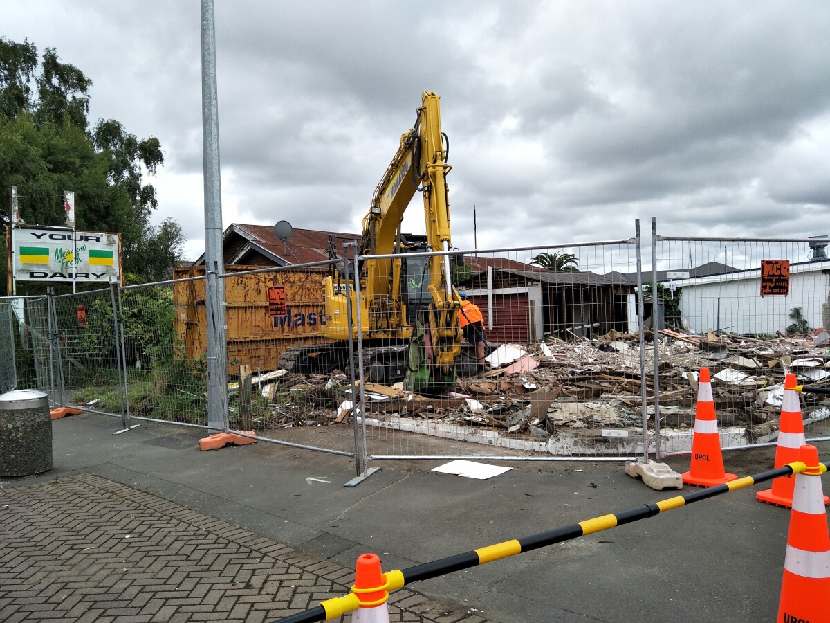 Demolition of the Lyttleton Street dairy