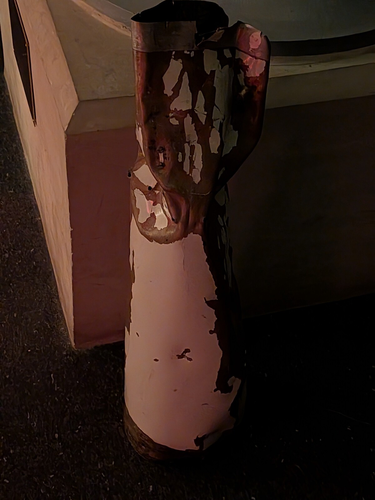 Earthquake damaged tube of the Townsend Teece Telescope