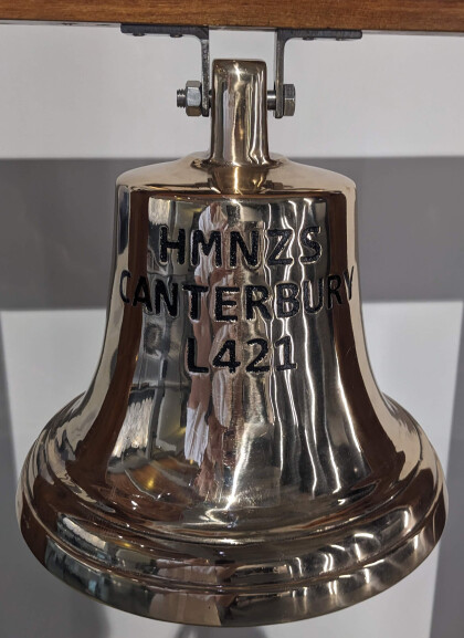 Reproduction of HMNZS Canterbury (L421) ship’s bell