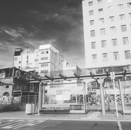 Ruined buildings on Manchester Street
