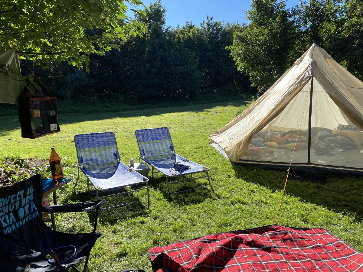 Camping setup in Glentunnel
