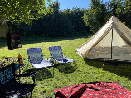 Camping setup in Glentunnel