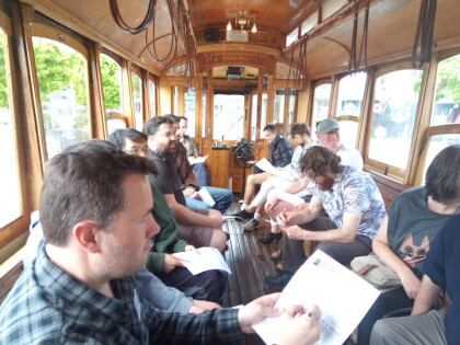 Oceania MathsJam Gathering solving problems on a tram