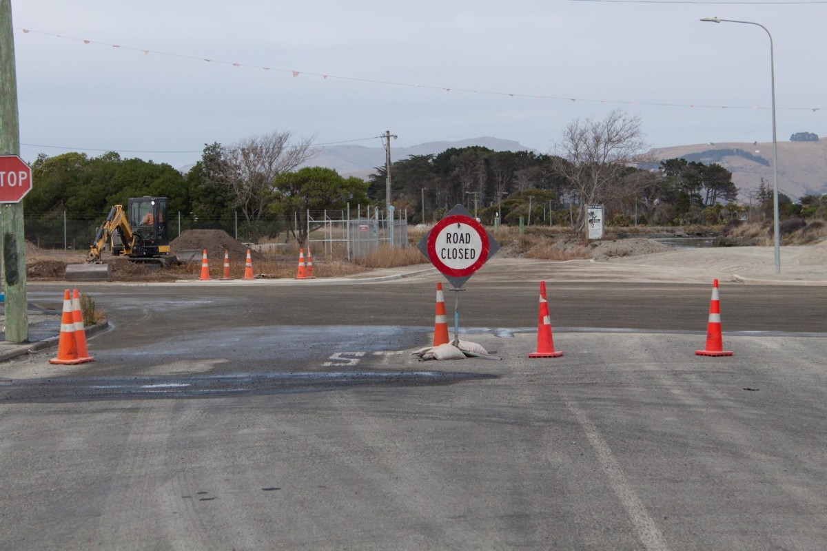 Road works Owles Terrace New Brighton discoverywall.nz