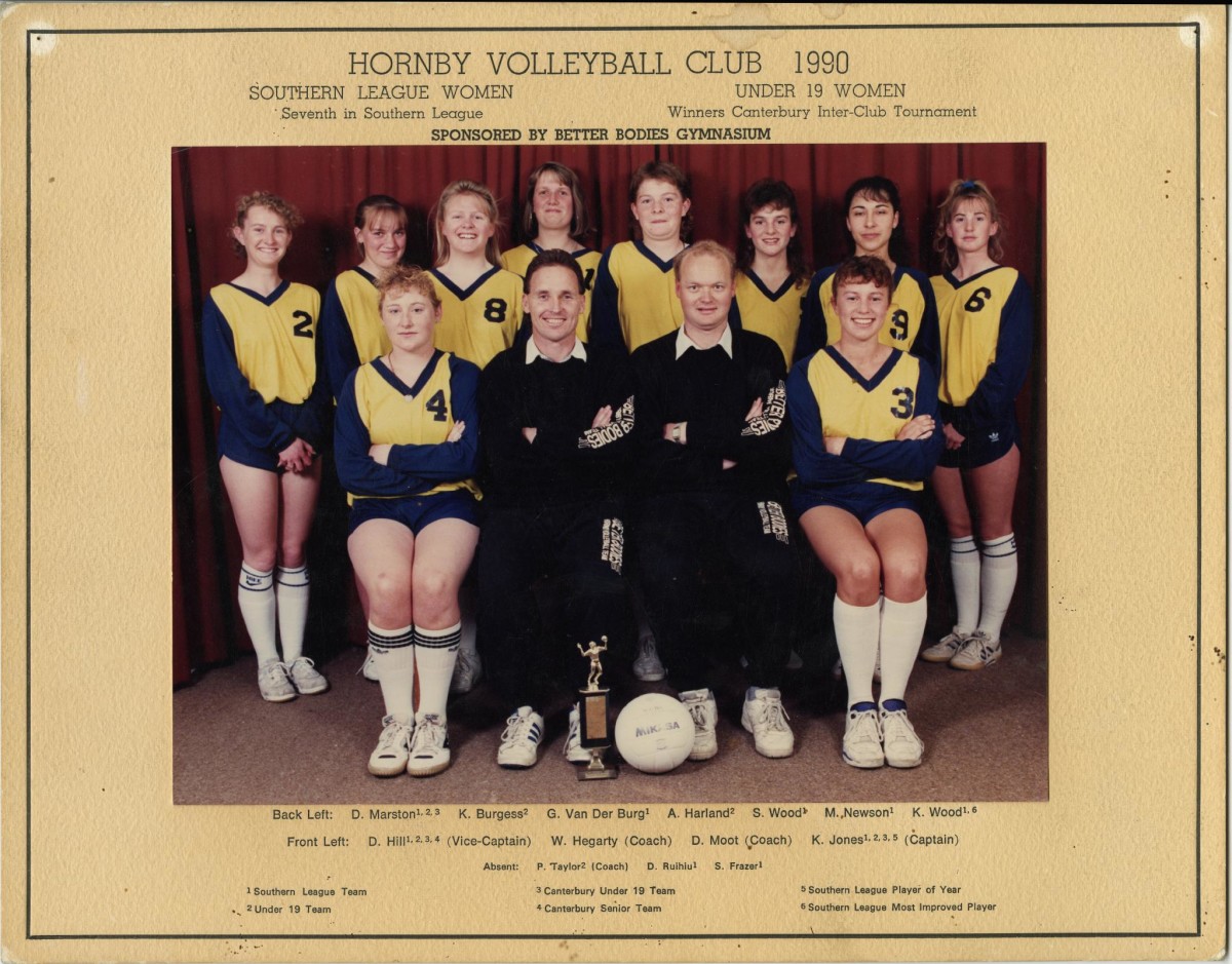 Hornby Volleyball Club, 1990 | discoverywall.nz