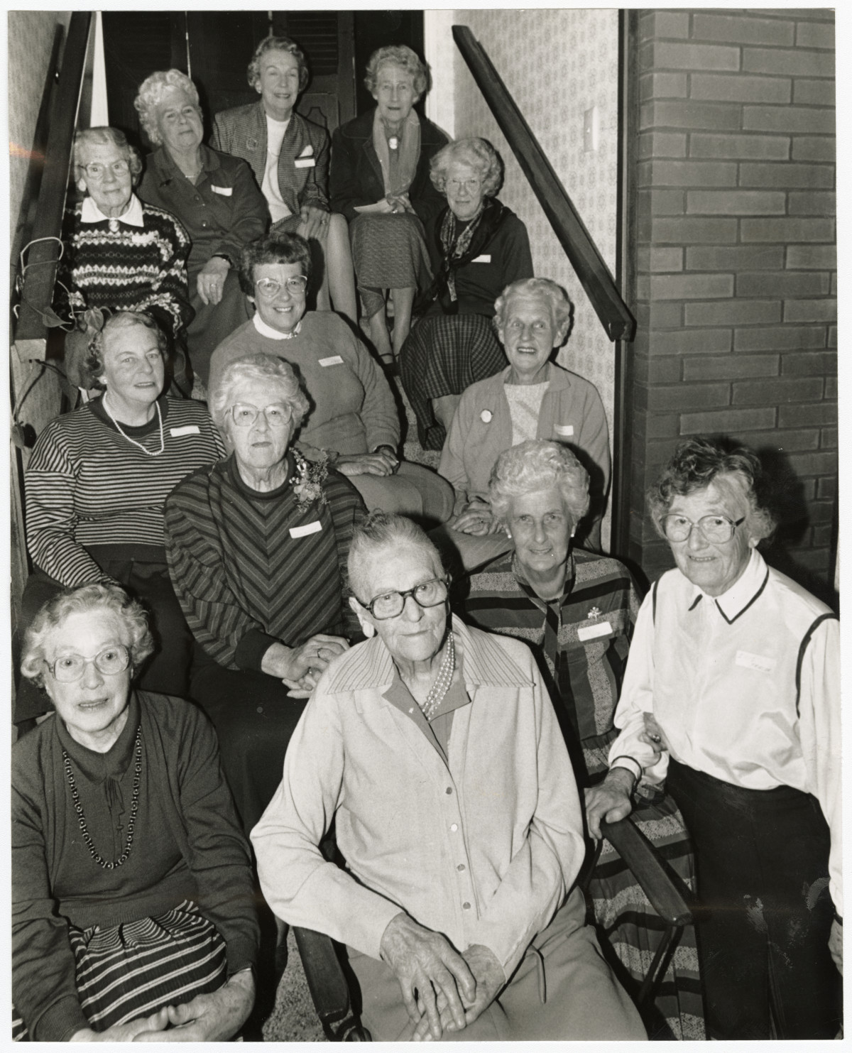 Reunion of Miss Sparkes staff, 4 June 1990. Christchurch Star archive. In copyright. CCL-StarP-02247A. A group of former employees of Miss Sparkes bridal shop celebrating a reunion. All the women had worked at Miss Sparkes in Armagh Street during the years 1932 to 1946. Eileen Brown sitting at the front, Mrs Beryl Channings, Miss Margaret Campbell, Mrs Essie Summers, Mrs Audrey Nicol, Mrs Frances Read, Mrs Isla Boanas, Mrs Iris Clarke, Mrs Win Reese.