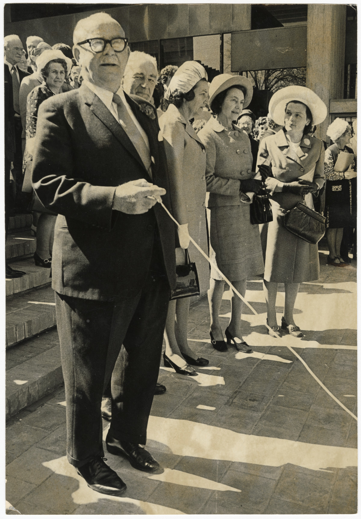 Jack Ferrier at the opening of Christchurch Town Hall. 30 September 1972. Christchurch Star archive. In copyright. CCL-StarP-02784A