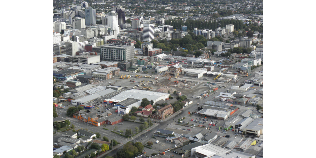 Aerial photo of the CBD | discoverywall.nz