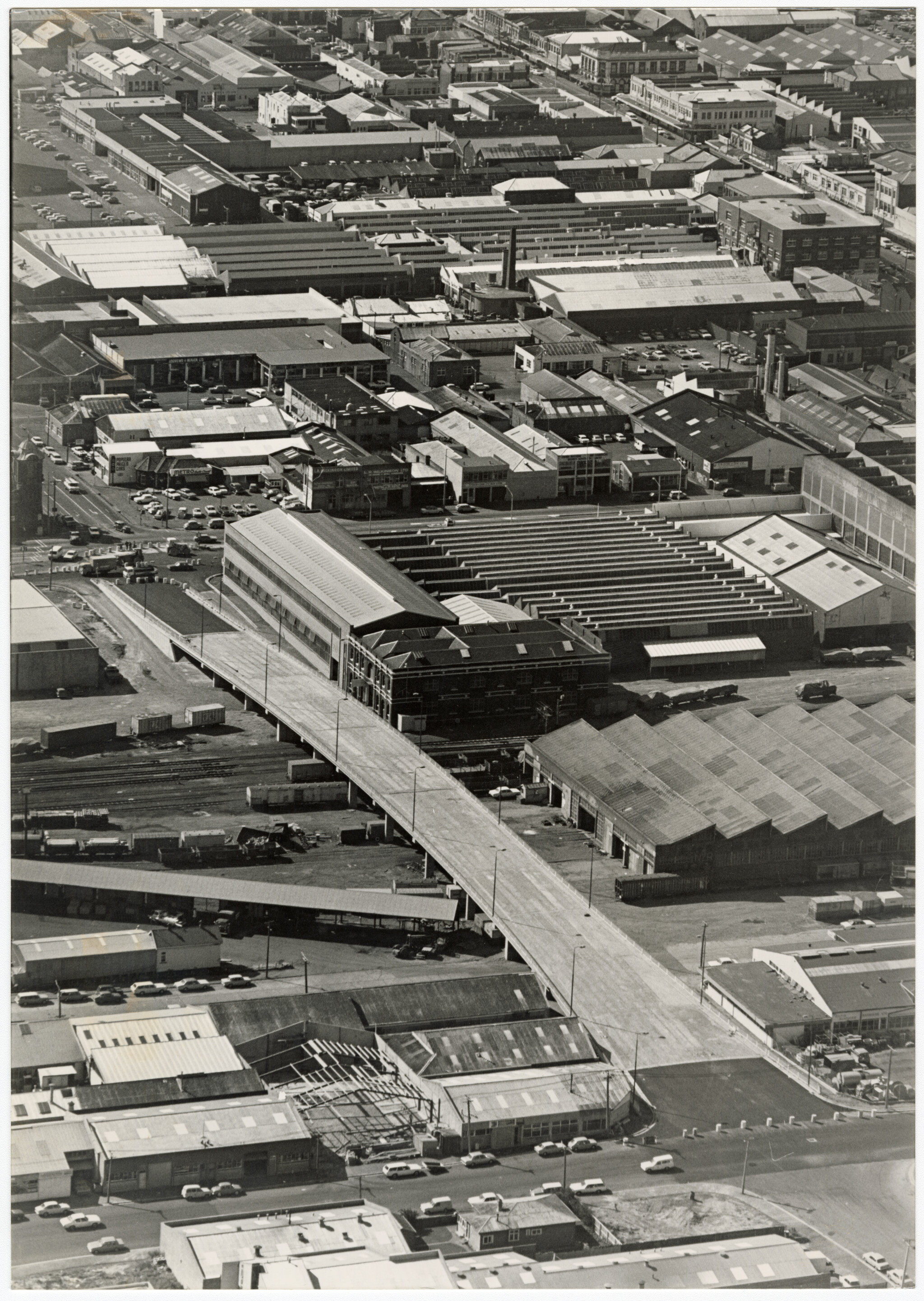  Durham Street overbridge. 24 March 1977. Christchurch Star archive. In copyright. CCL-StarP-03671A.